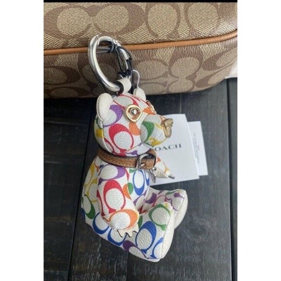 Coach CJ953 Rainbow Pride Bear Signature Keychain Bagcharm _NWT - Picture 5 of 5